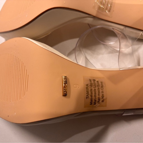 Billini Elegant Bone Clear Block Heel Sandals - Picture 9 of 9